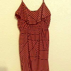 Orange and black stripped dress